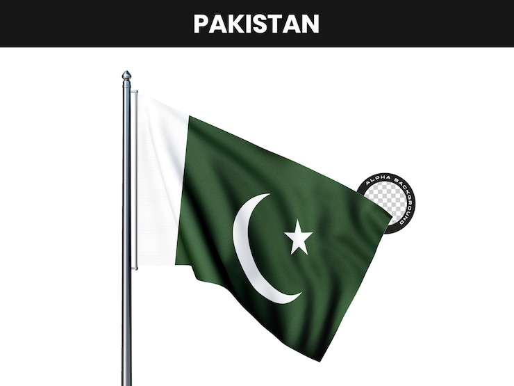 PSD gratuit le drapeau du pakistan agitant sur un poteau
