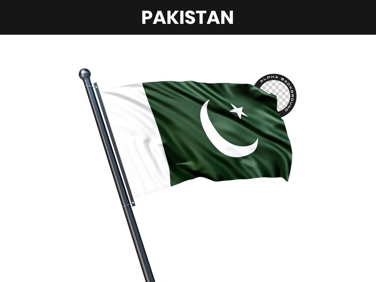 PSD gratuit le drapeau du pakistan agitant sur un poteau