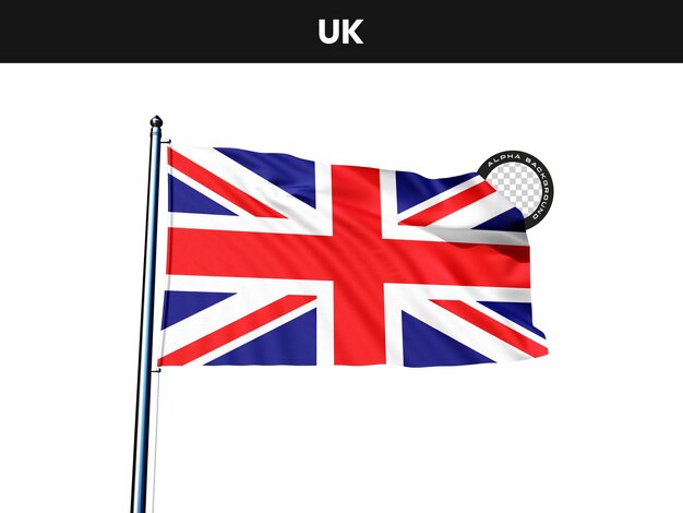 Le drapeau du Royaume-Uni agitant sur un poteau