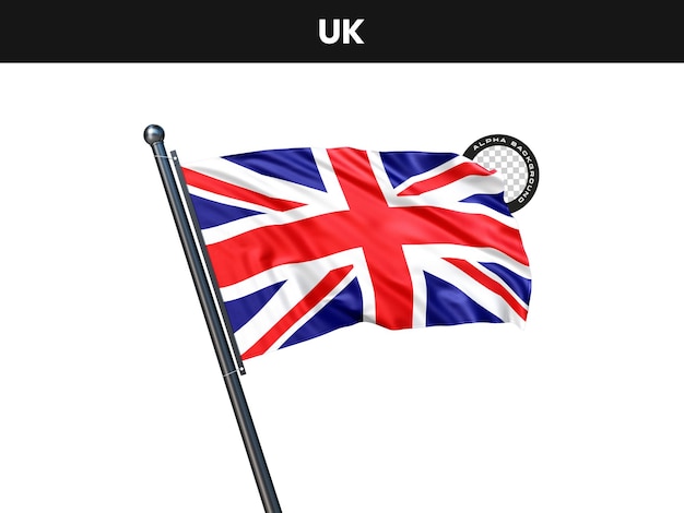 Le drapeau du Royaume-Uni agitant sur un poteau