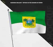 PSD gratuit drapeau de l'état brésilien 3d réaliste rio grande do norte brésil