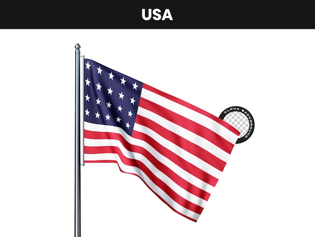 Le drapeau des États-Unis agitant sur un poteau