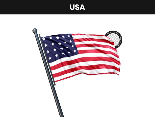 Le drapeau des États-Unis agitant sur un poteau