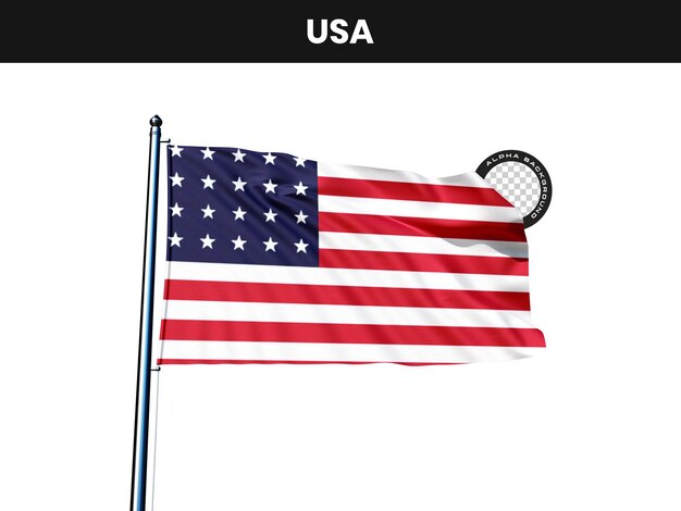 Le drapeau des États-Unis agitant sur un poteau