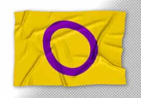 PSD gratuit drapeau de fierté intersexuelle réaliste