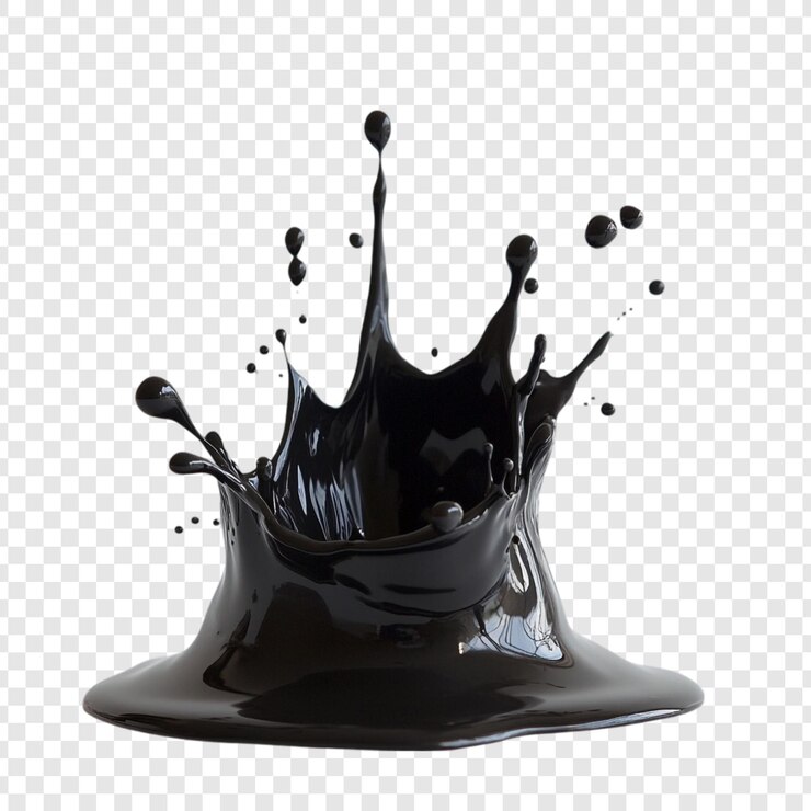 PSD gratuit dynamic black liquid splash render 3d d'une couronne énergique en forme d'éclaboussure