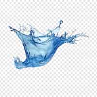 PSD gratuit des éclaboussures d'eau bleue isolées sur un fond transparent