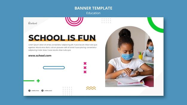 L'école est un modèle de bannière amusant