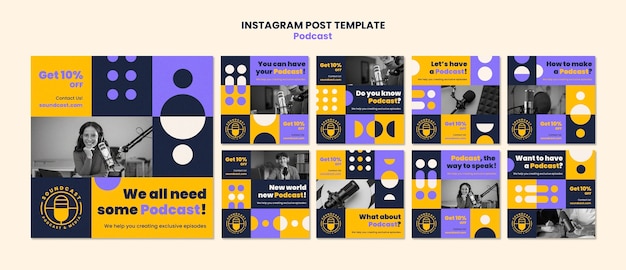 PSD gratuit Écouter des podcasts sur instagram