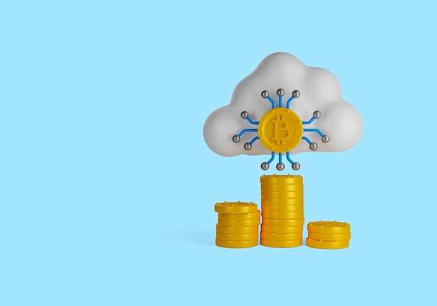 Ed illustration de crypto-monnaie avec cloud