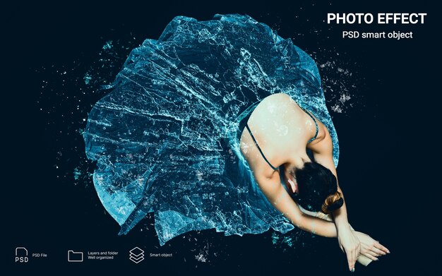 Effet de l'eau sur la photo de la personne