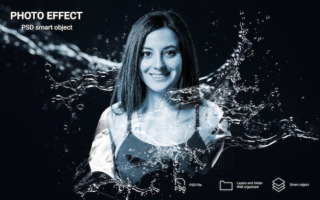 Effet de l'eau sur la photo de la personne