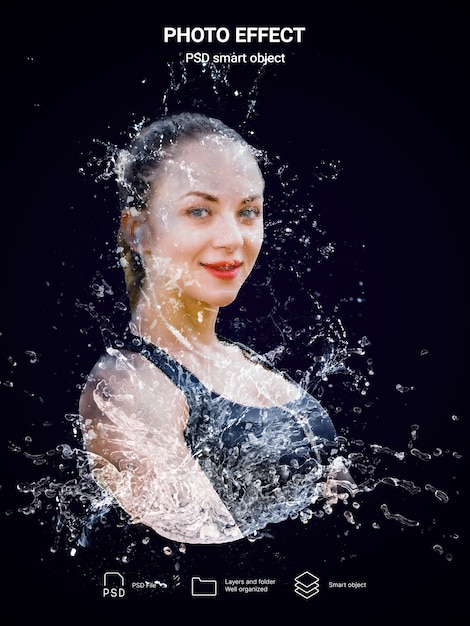 Effet de l'eau sur la photo de la personne