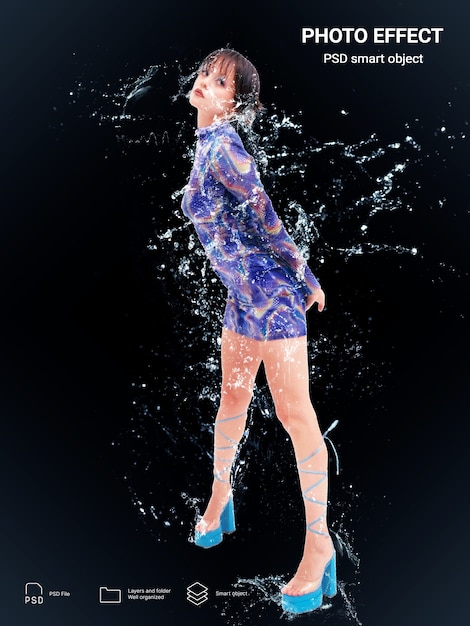 Effet de l'eau sur la photo de la personne