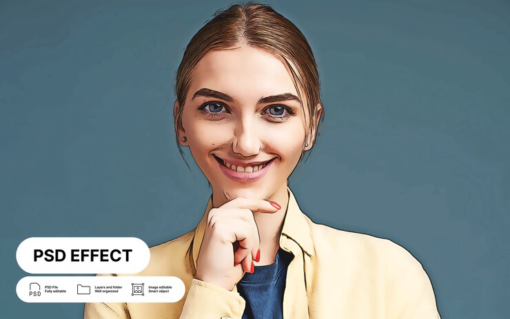 PSD gratuit effet photo caricature