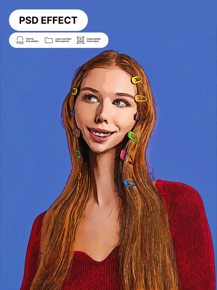 PSD gratuit effet photo caricature