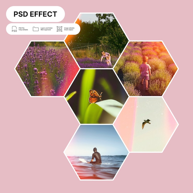 PSD gratuit effet photo collage sur papier