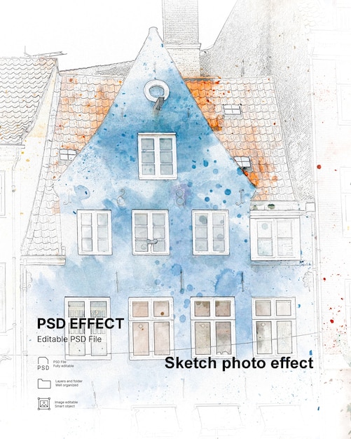 PSD gratuit effet photo de croquis