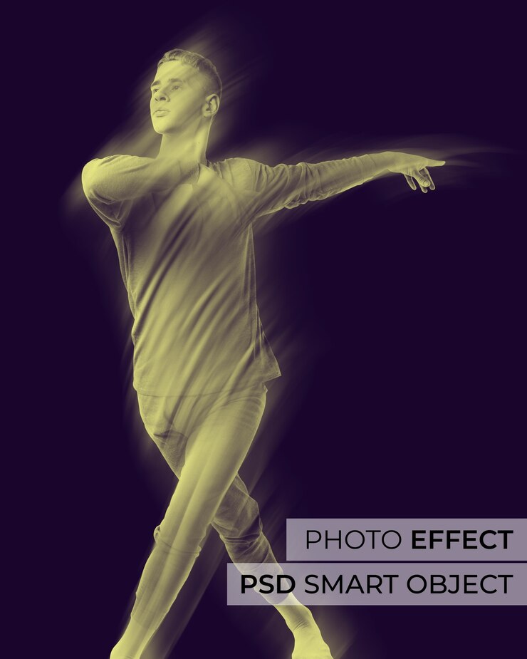 PSD gratuit effet de photo flou de mouvement rêveur