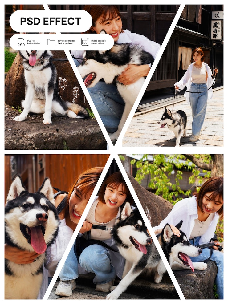 PSD gratuit effet photo de grille de collage