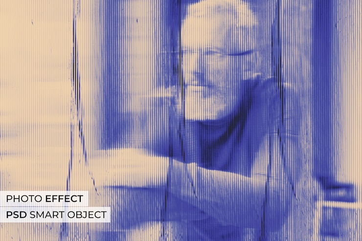 PSD gratuit effet photo des lignes floues verticales