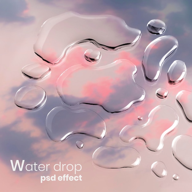 PSD gratuit effet psd de texture goutte d'eau, module complémentaire photoshop