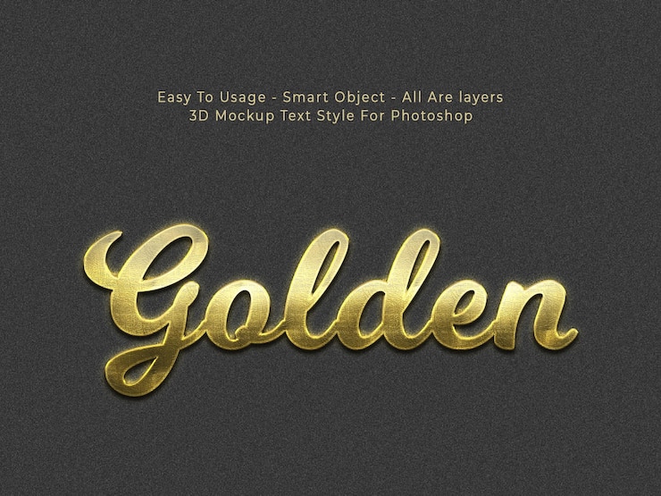 PSD gratuit effet de style de texte 3d doré