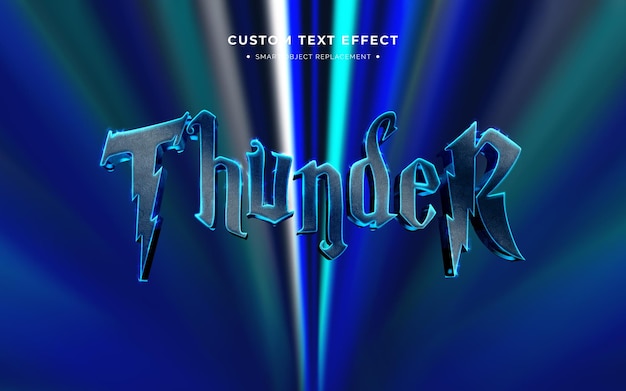 PSD gratuit effet de style de texte 3d de film et de jeu vidéo thunder