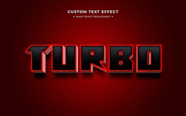 PSD gratuit effet de style de texte 3d turbo futuriste