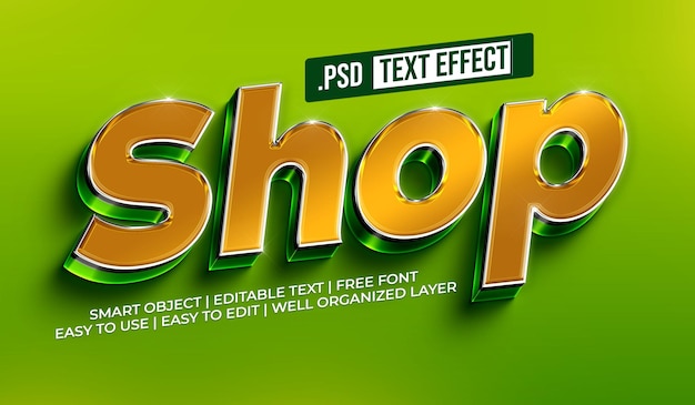 PSD gratuit effet de style de texte de la boutique