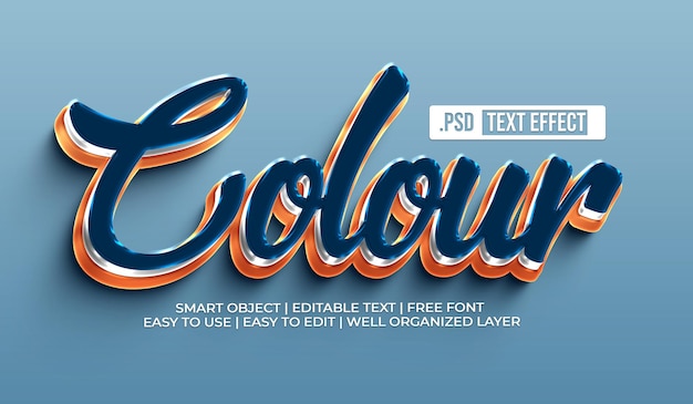 PSD gratuit effet de style de texte en couleur