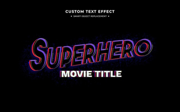 PSD gratuit effet de style de texte film super-héros 3d