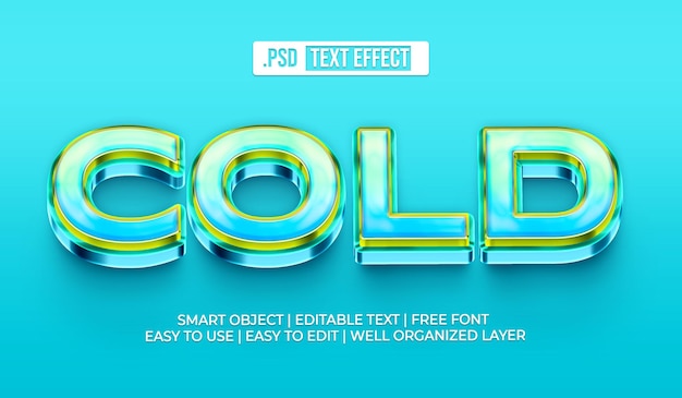 PSD gratuit effet de style de texte froid