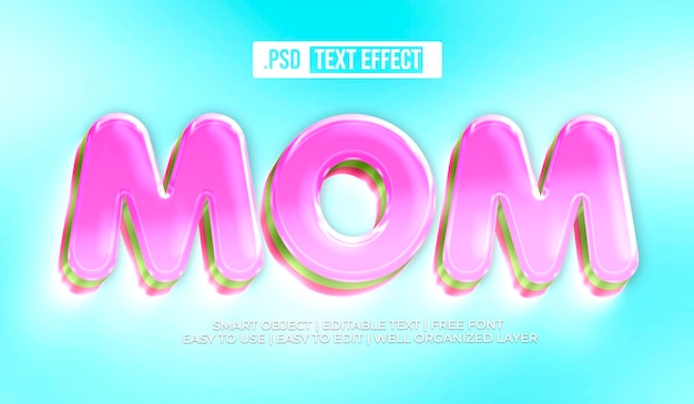 PSD gratuit effet de style de texte maman