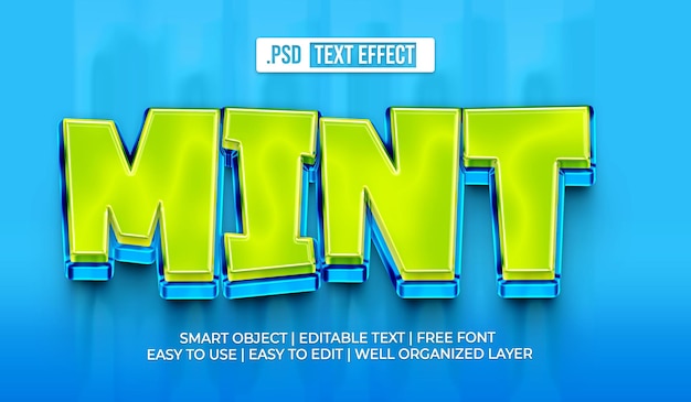 PSD gratuit effet de style de texte menthe