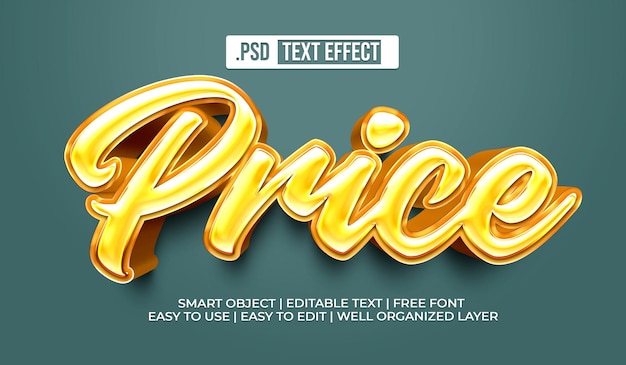 PSD gratuit effet de style de texte de prix
