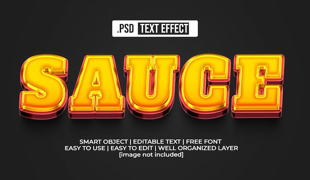 PSD gratuit effet de style de texte sauce