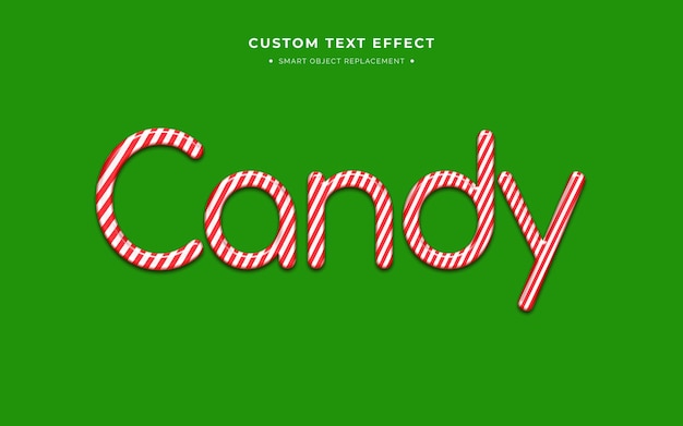 PSD gratuit effet de texte 3d canne en bonbon