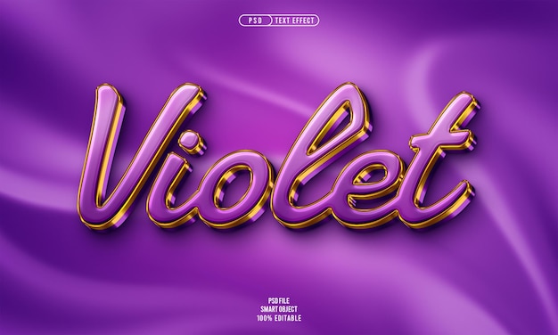 Effet de texte 3D modifiable violet