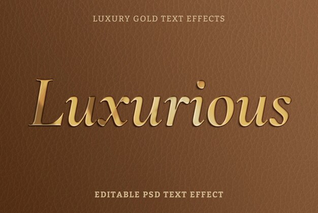 Effet de texte 3D PSD, modèle de haute qualité en or de luxe