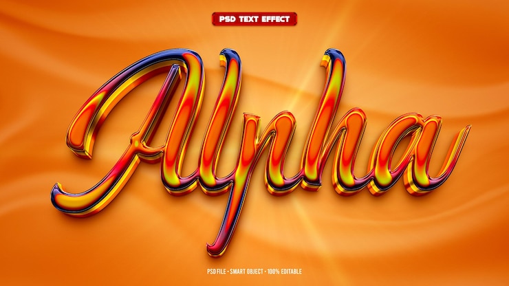 PSD gratuit effet de texte alpha 3d modifiable