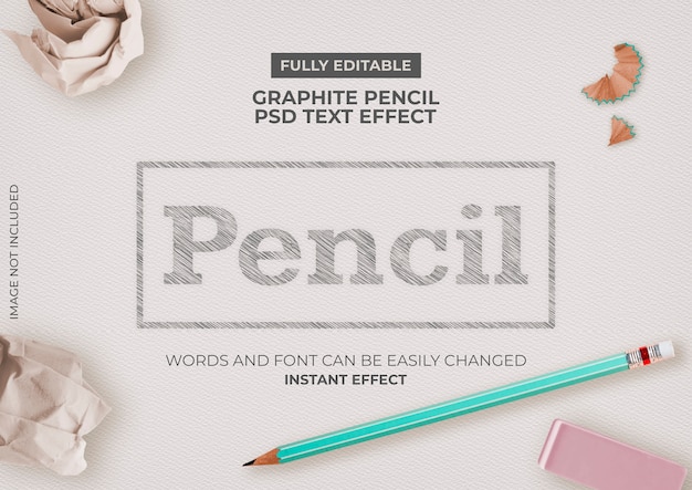 Effet de texte au crayon graphite