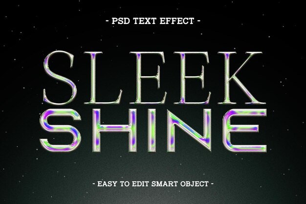 Effet de texte chromé élégant et coloré