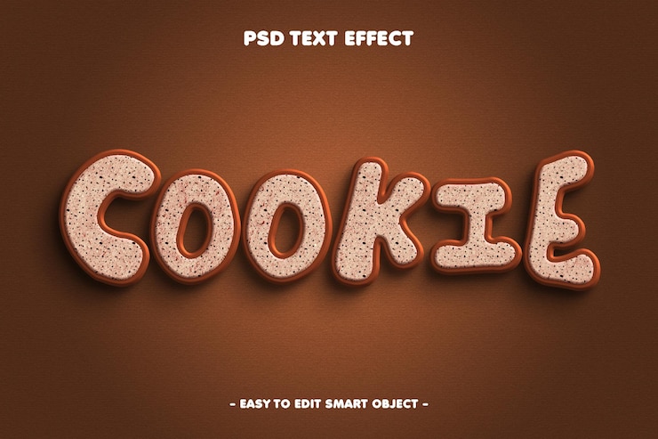 PSD gratuit effet de texte de cookie
