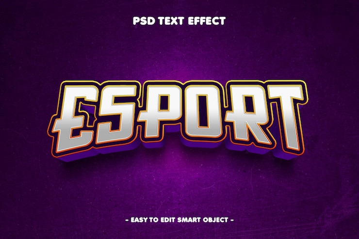PSD gratuit effet de texte e-sport