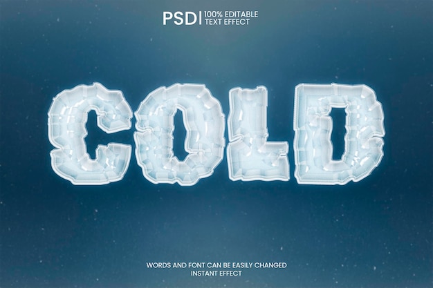 PSD gratuit effet de texte de glace