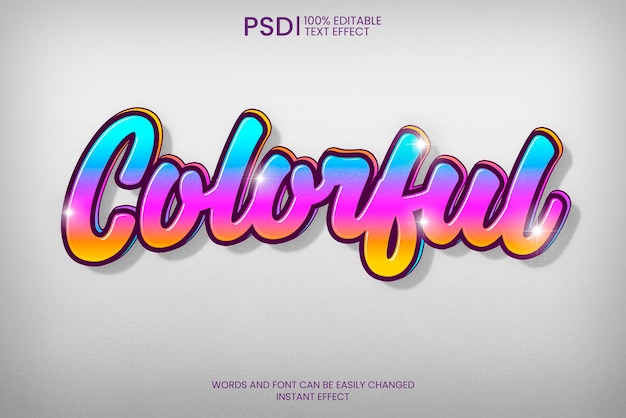 PSD gratuit effet de texte en gradient 3d modifiable