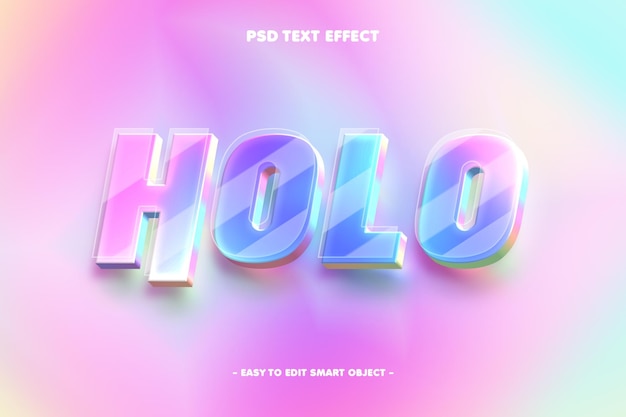 PSD gratuit effet de texte holographique