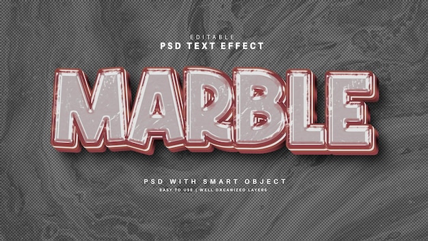 PSD gratuit effet de texte en marbre 3d