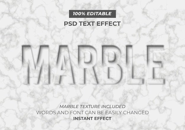 PSD gratuit effet de texte en marbre